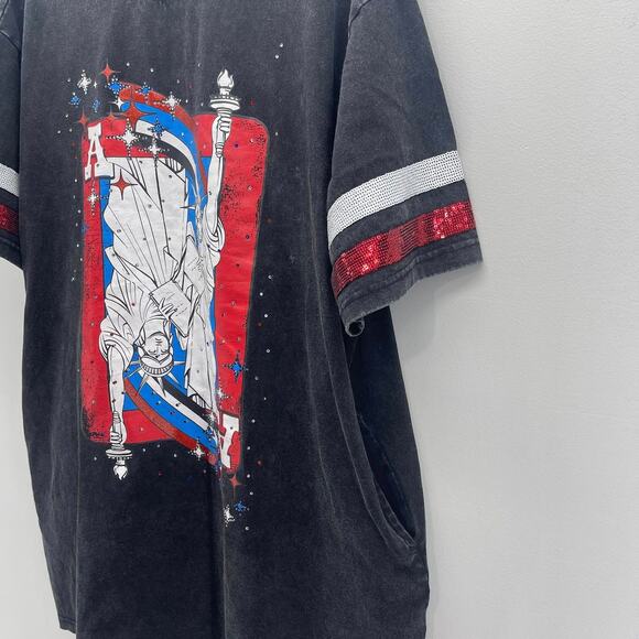 Fantastic Fawn Lennon Liberty Card T-Shirt Dress Womens Medium Washed Black - Picture 5 of 7